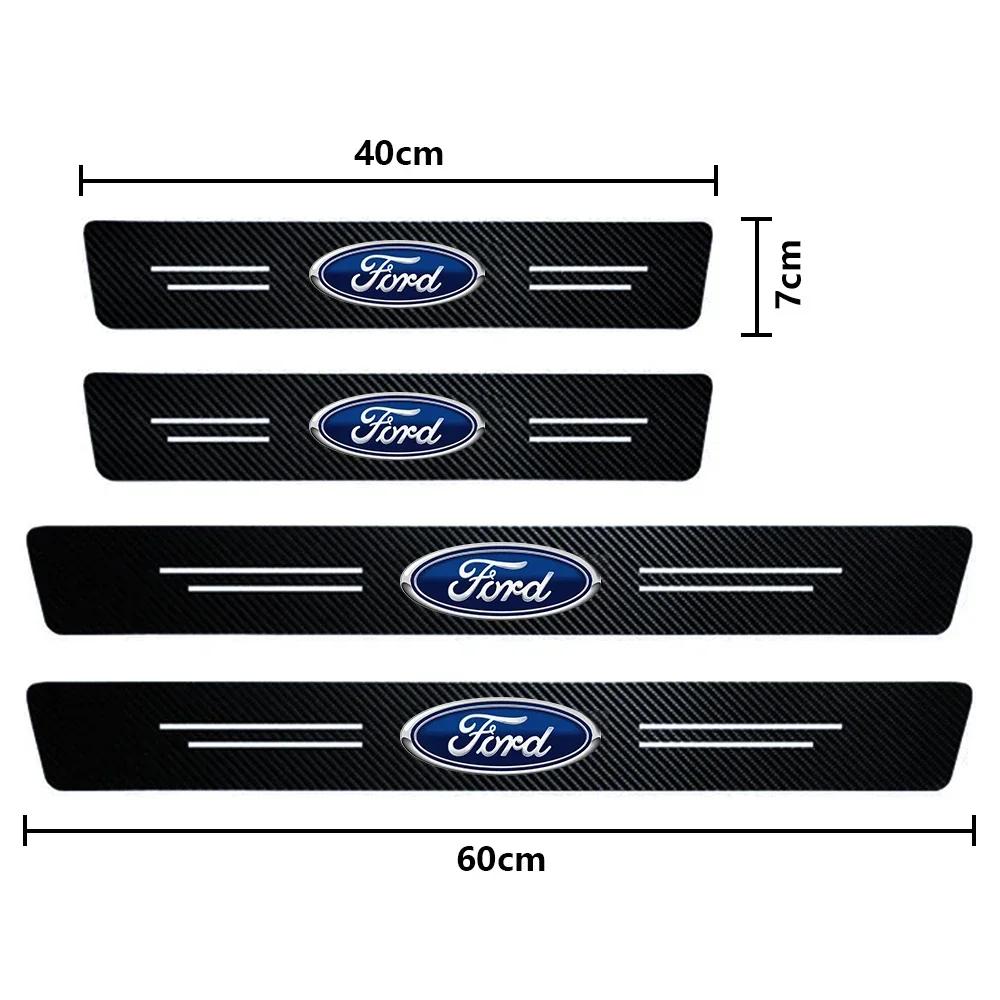 

Car Sticker 2026 Hot For Ford New Carbon Fiber Car door Threshold Adhesive Adhesive For Ford Fiesta c-max kuga ranger raptor ka 4pcs-1set