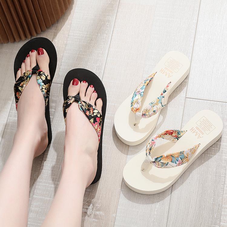 Women's Bohemian Silk-Strap Thick-Soled Sandals - Beach Casual Flip-Flops