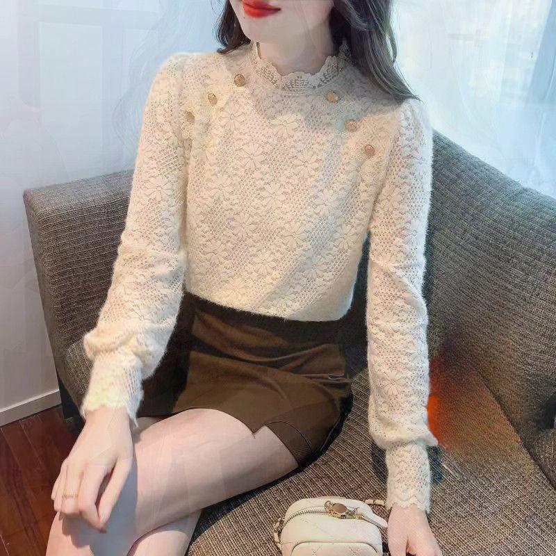 

Must-have осени и зимы: Удобная и стильная кружевная рубашка для женщин XXXL