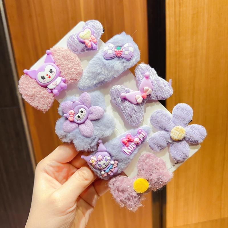 Pink 50-Piece Cute Hair Clip Set: Sweet Girly Japanese Cartoon Bangs Accessories