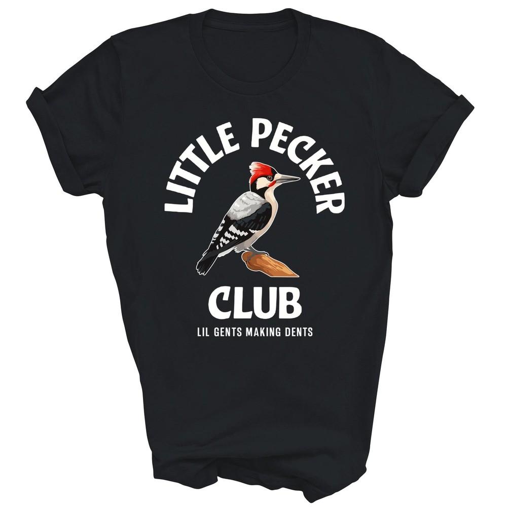 

Little Nature Pecker Club Funny Woodpecker Unisex Shirt Gift L