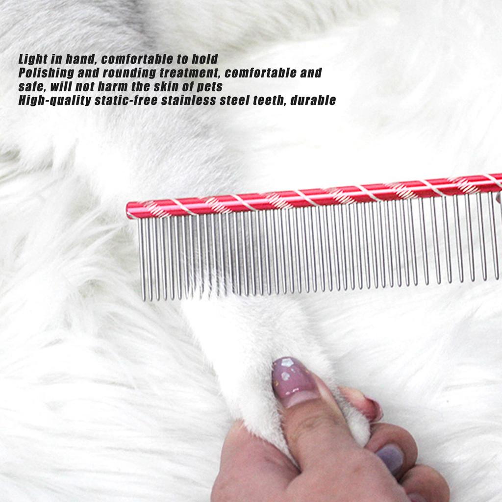 Pet Comb Sparse and Dense Double Tooth Open Knot Comb for   and Short Haired Dog Cat and Other Pets