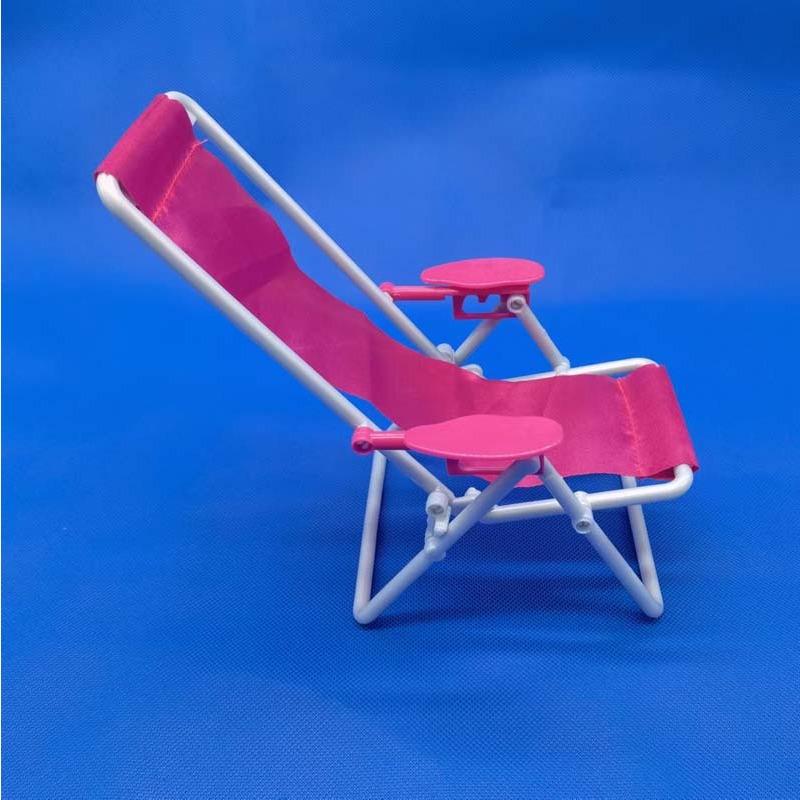 2 Stück Mini-Klapp-Strandstühle für Kinder, Puppenhausmöbel, Modellzubehör, Miniatur-Klapp-Liegestuhl-Spielset