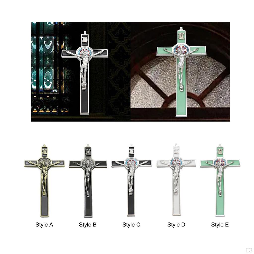 Catholic Cross Figurine Metal Wall Decoration for Home and Bedroom