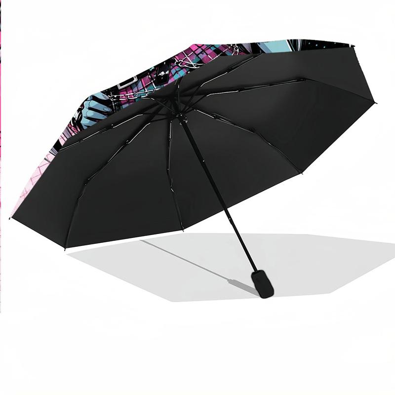 Custom Text Automatic 8 Bone Umbrella, Portable Sun Rain Protection UmbrellaMonster High