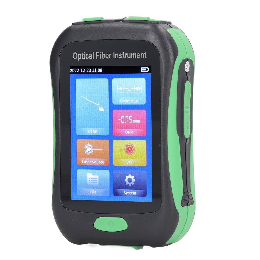 Optical Time Domain Reflectometer 1550nm 20dB 3.5in Touchable Screen OTDR Fiber Optic Tester 100‑240V US Plug