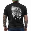 American Motorcycle Skull Native Indian Eagle Chief Vintage T-Shirt