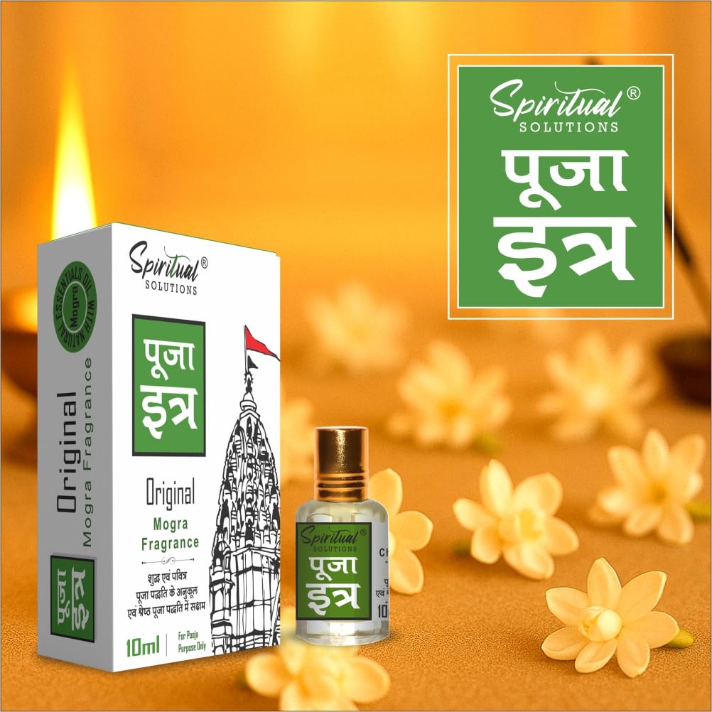 Pooja Itra Mogra 10 ML | Premium Pooja Itra for Home and Mandir | Pure and Natural Fragrances for Worship