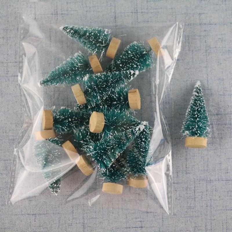 12 Pcs/Bag 4.5cm Mini Christmas Tree Ornament Wooden Xmas Gold Silver Pine Cone Decoration Supplies