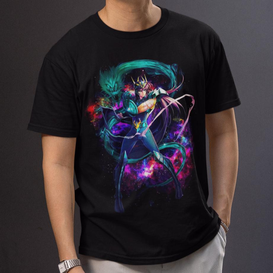 Shiryu Saint Seiya Anime TShirt Knights of the Zodiac Galaxy Graphic Tee Black