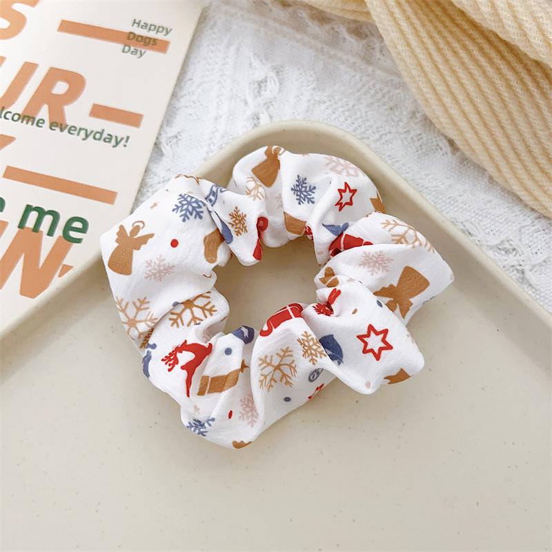 Christmas Style Updo Hair Tie with Cartoon Fabric