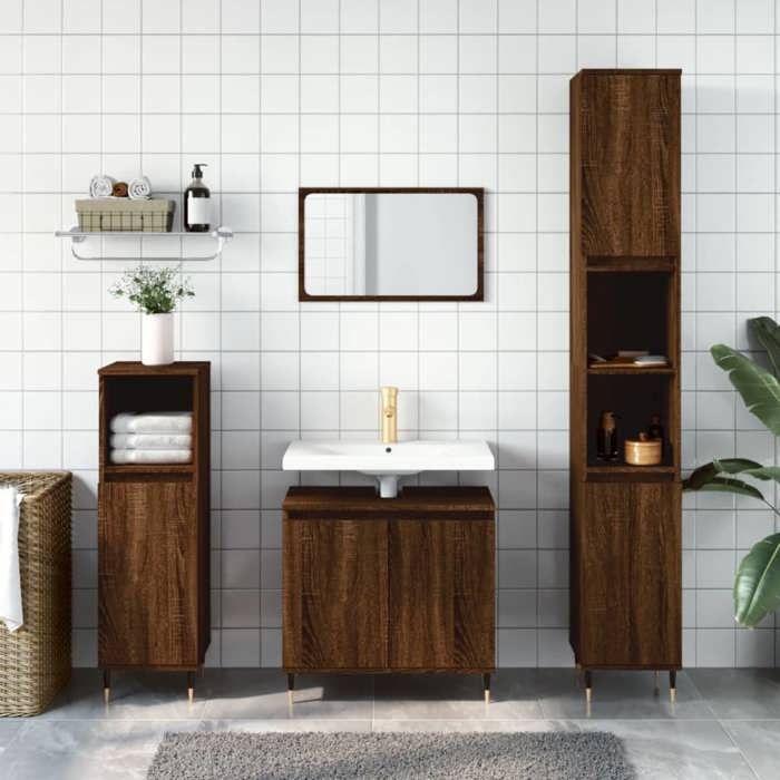 VidaXL Armoire de bain chêne marron 58x33x60 cm bois d'ingénierie 831579