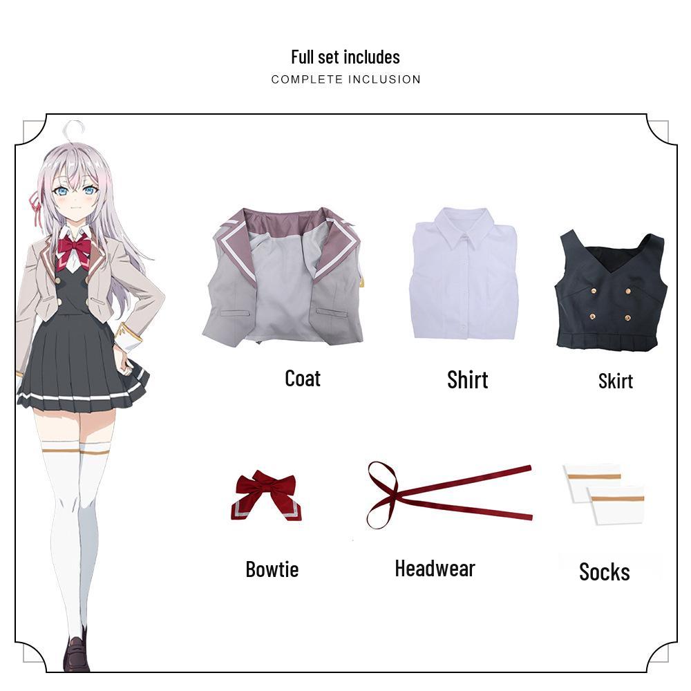 Ținuta de cosplay a colegei Ai Li—șoapte în rusă, costum de cosplay, stil uniformă școlară.
