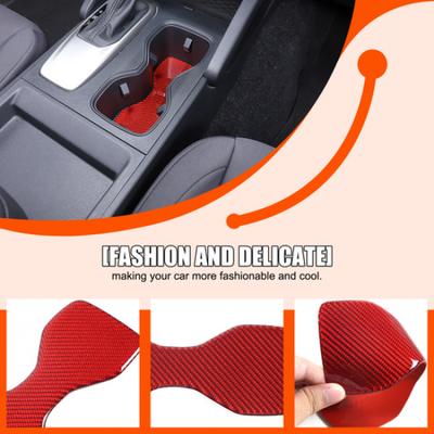 Soft Carbon Fiber Center Cup Holder Slot Mat For Nissan Frontier 2024-2025