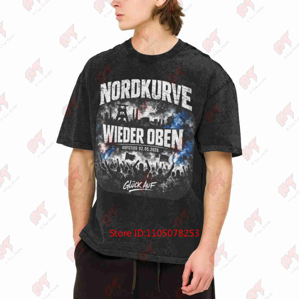 Ruhrpott Football Aufstieg Gelsenkirchen 2026 Vintage Washed Tee Pure Cotton T-Shirt