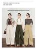 Women's Khaki High-Waist Loose Wide-Leg Banana Pants - Spring/Autumn 2026 Plus Size Casual