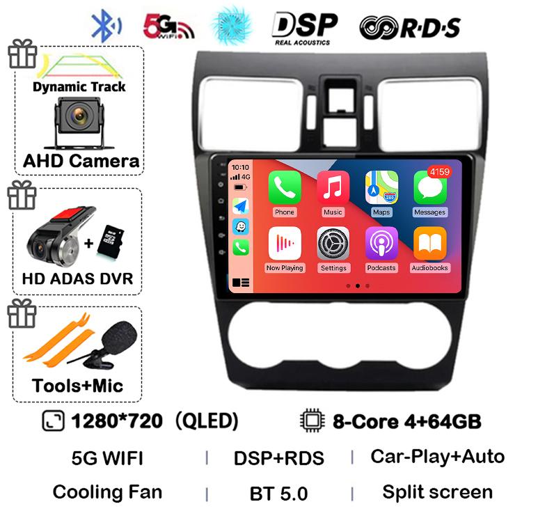 Android 14 Carplay Auto WIFI+4G Car Radio For Subaru WRX Forester 4 SJ 2016-2022 Multimedia Video Player Stereo GPS Head Unit BT