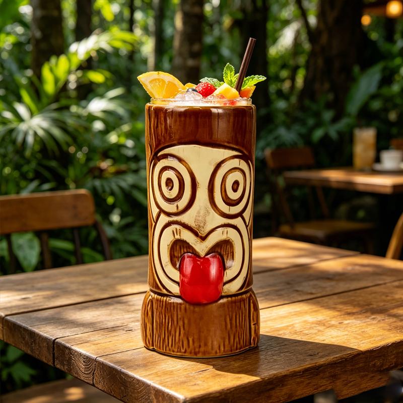 Creative Ceramic Cup TIKI Cup Bar Playing Cards Witch Doctor Statue Hawaiian Cocktail Cup Personalized Wine Glass Best Gift Cup