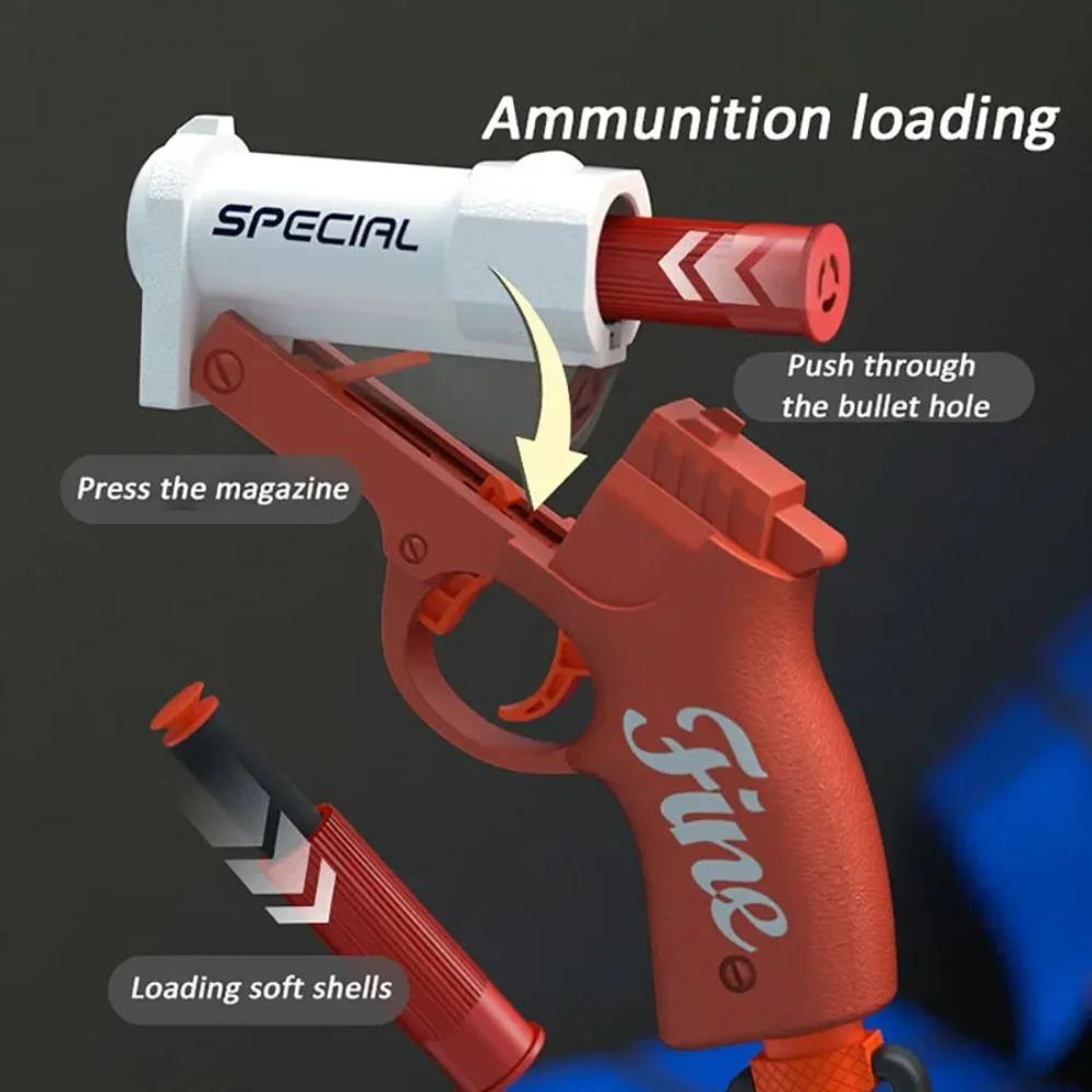 Mini S686 Shell Throwing Soft Bullet Launcher Toy Gun Airsoft Foam Bullet Blaster Outdoor Weapon Children Pistol