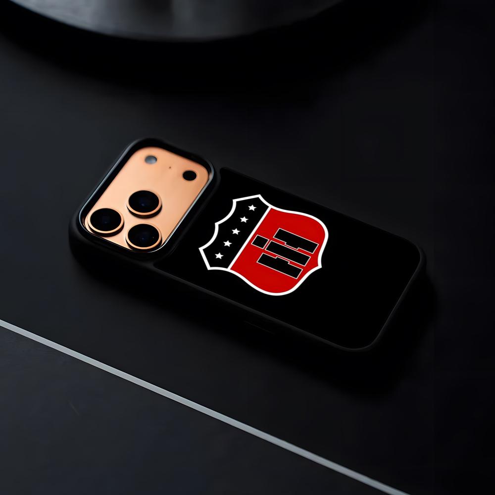 Case IH Tractor Logo Telefoonhoesje Voor IPhone 17 16 15 14 13 12 Pro Max Plus Zwart Frame Harde Schaal