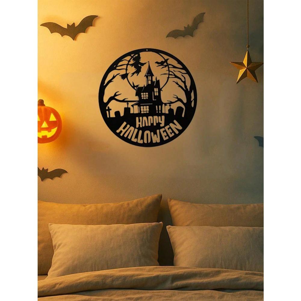 Spooky Metal Wall Art Halloween Witches Home Decor Gothic Hanging
