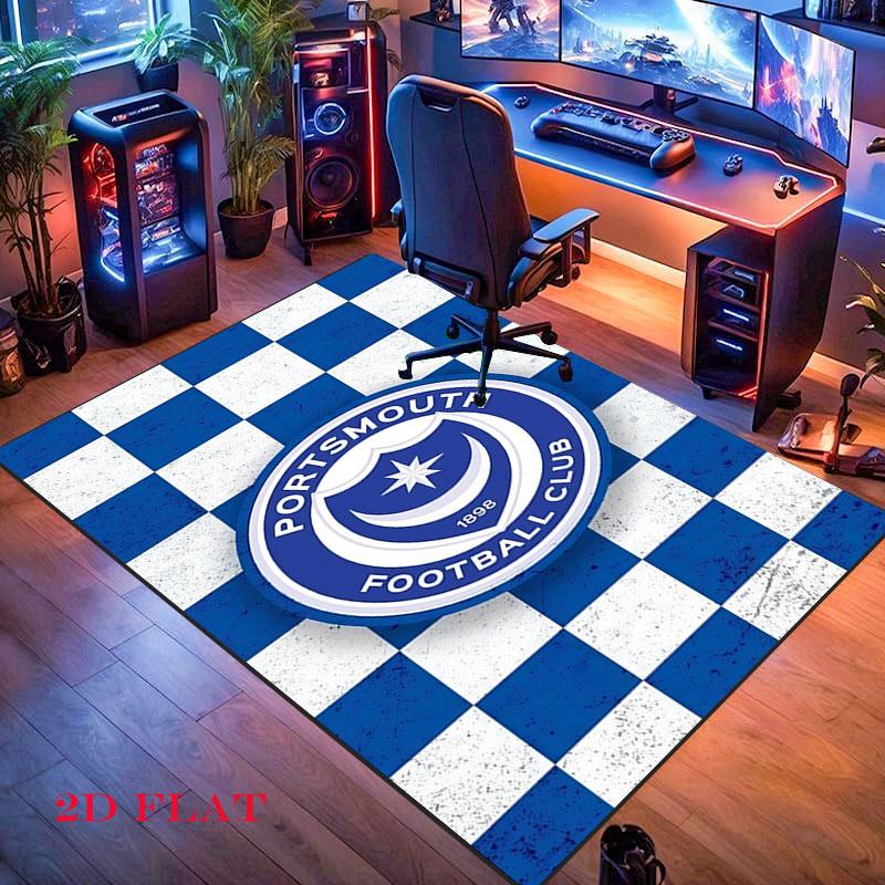 Portsmouth Logo Poster Carpet Rug for Living Room Bedroom Home Sofa Decoration,Kids Play Nonslip Floor Mat