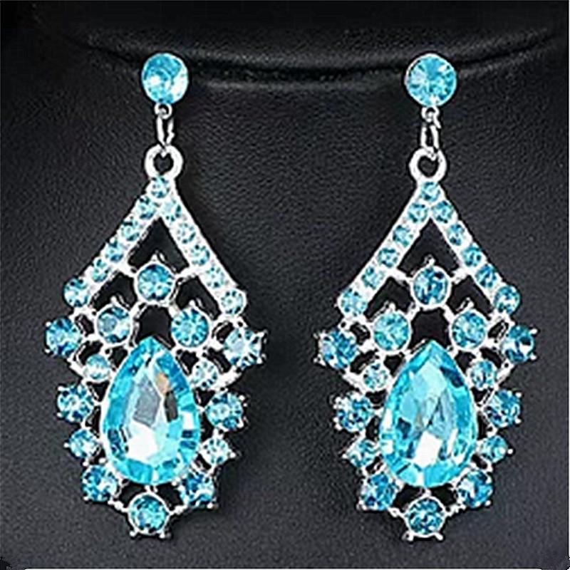 Exquisite French Style Diamond Drop Tassel Earrings