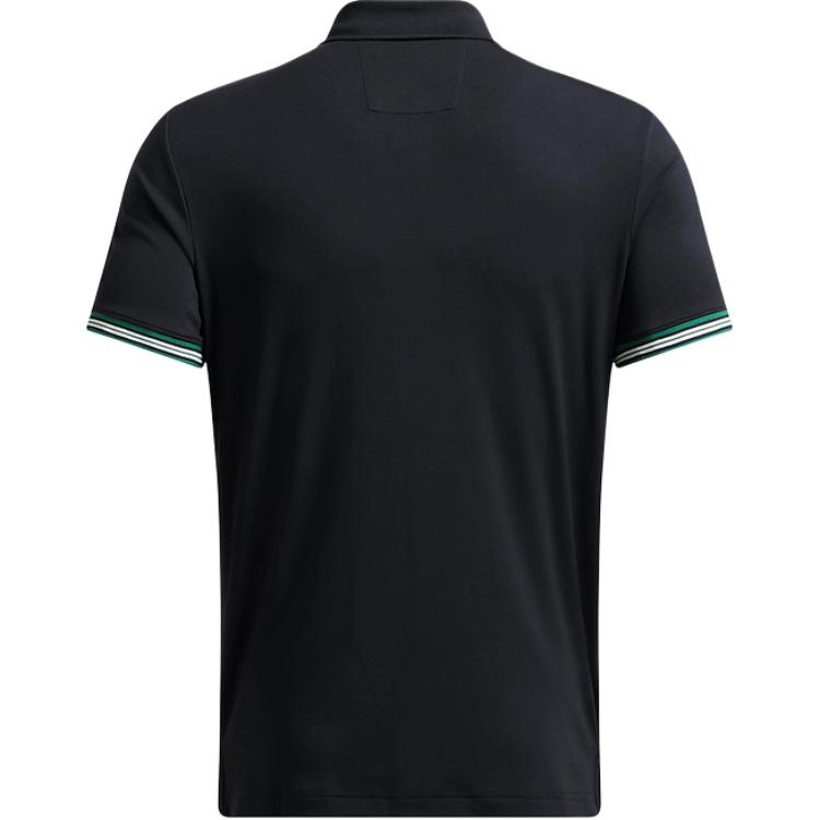 Under Armour Casual Breathable Comfortable Striped Short Sleeve Polo Shirt Men tops Black 1388709-001
