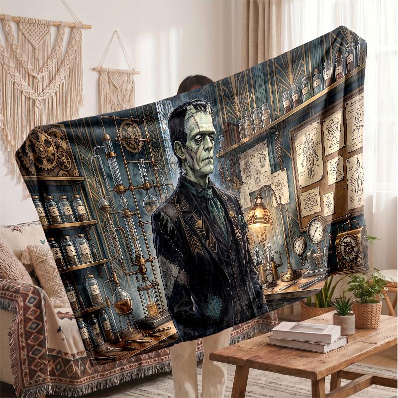 Warm Flannel BlanketFrankenstein's Monster Soft Cozy Throw Blanket for Bedroom Couch