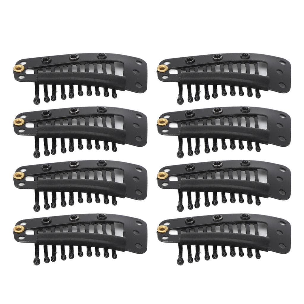 100pcs Hair Extension Clips Multipurpose 38mm 10 Teeth Wig Clips for Hair Extensions DIY Black