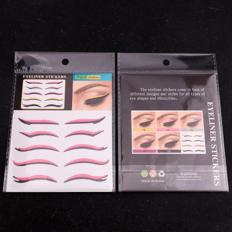 5 Pairs Self-Adhesive Eyeshadow and Double Eyelid Stickers for Stage, Party, Nightclub Makeup - European & American Style with Shimmer Eyeliner