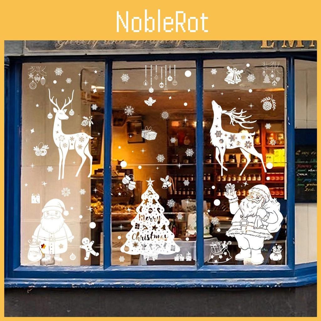 Window Clings Christmas Pvc Reindeer And Snowflake Decals Set Holiday Decoration