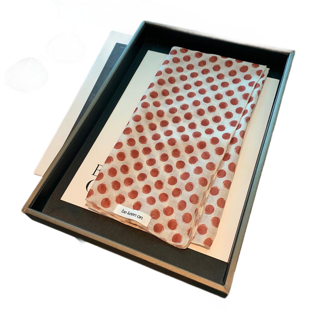 61 * 61 nuovo pois colore dopamina foulard quadrato piccolo foulard carino cotone e lino sensazione foulard estivo foulard di seta