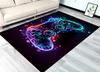 Neon Glow Game Controller Vloerkleed Kleurrijke Gaming Joystick Print Antislip Vloerkleed voor Gamekamer Woondecoratie