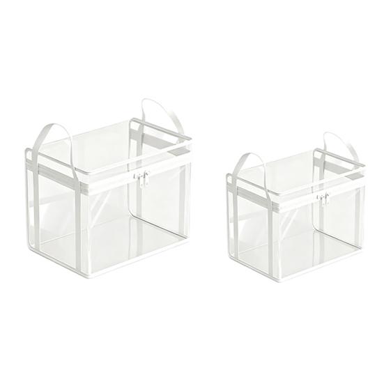 Transparent Clothes Storage Bag, with Sturdy Handles, Durable Plastic Visibility Book Organizer, Moisture-proof Toys Container for Playroom Study Room