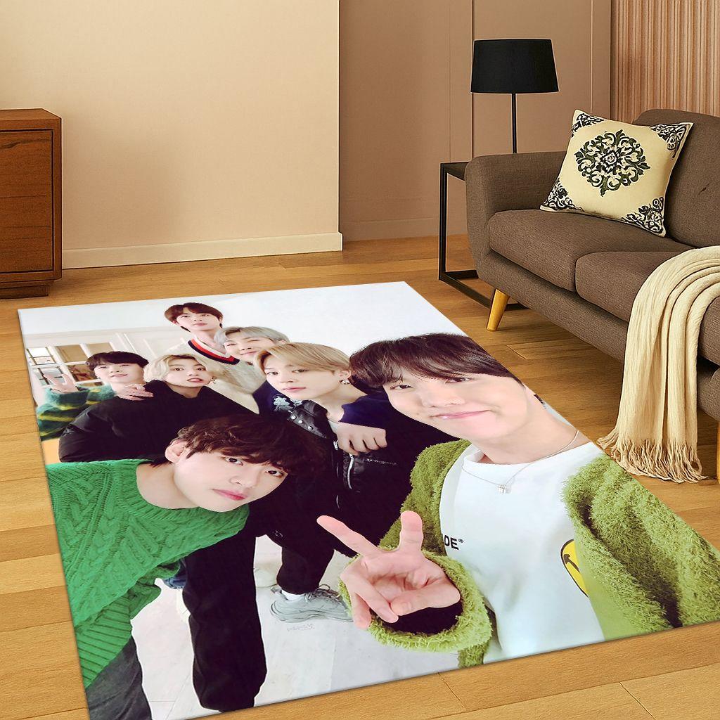 Kpop Star B-BTS Kim JIN SUGA V Carpet Rug for Bedroom Living Room Sofa Home Doormat Home Decor,Area Rug Non-slip Floor Mat Gift