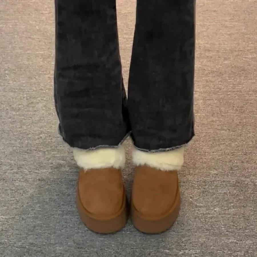 Fashion Female Shoes Chunky New In Winter Platform Waterproof Non Slip Ladies Snow Boots Comfrtable High Quality Padded Y2k Spring 2024