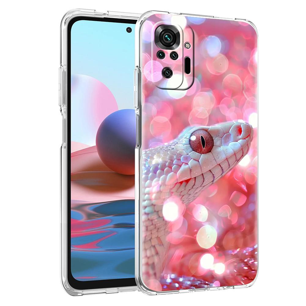 Transparent Phone Case for Redmi 13C 12C 10C Note 13 12 11 11T K40 Gaming Plus Pro 4G 5G Soft TPU Cover Shell New Year Snake Bag