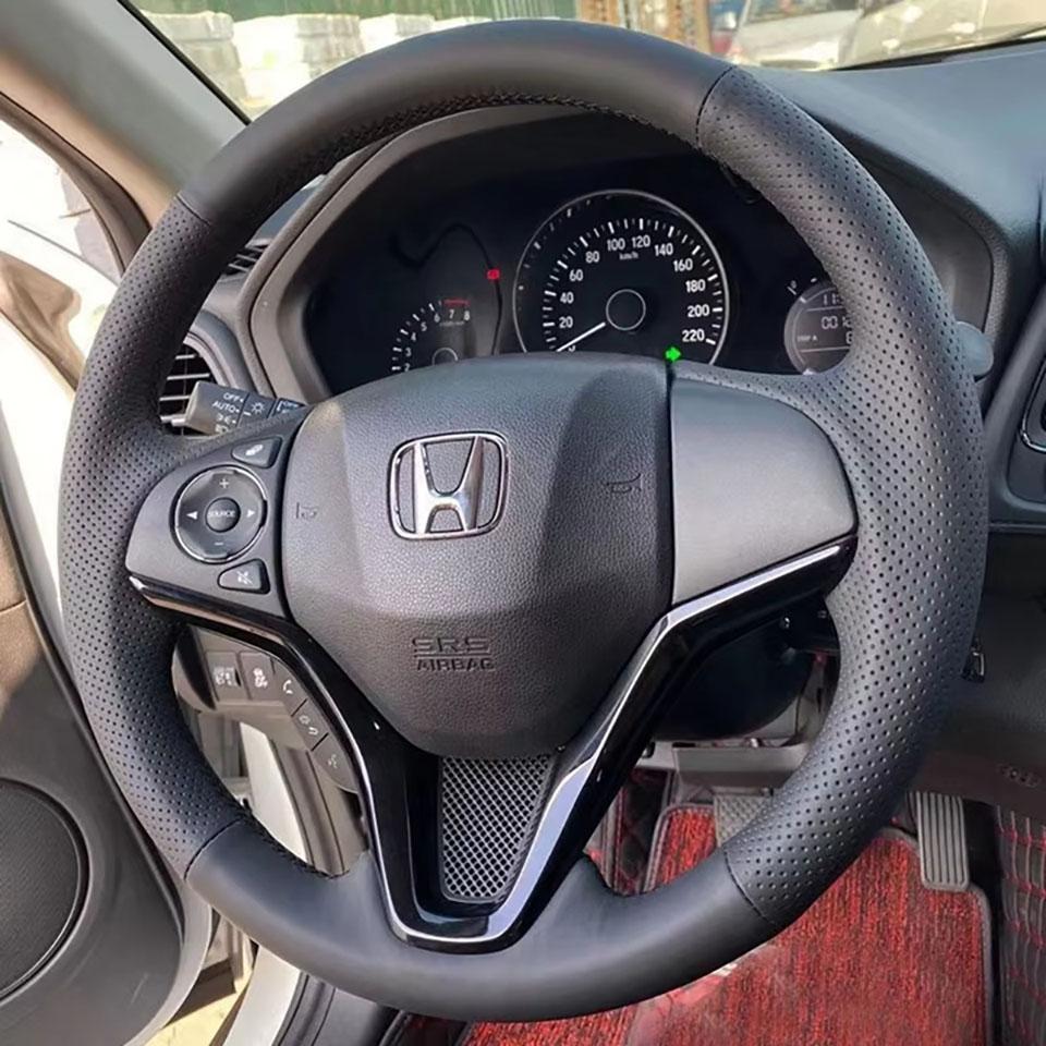 VZH5 Car Steering Wheel Cover Anti-slip Artificial Leather For Honda Fit City Jazz 2014 2015 HRV HR-V 2016 Vezel Car Accessories