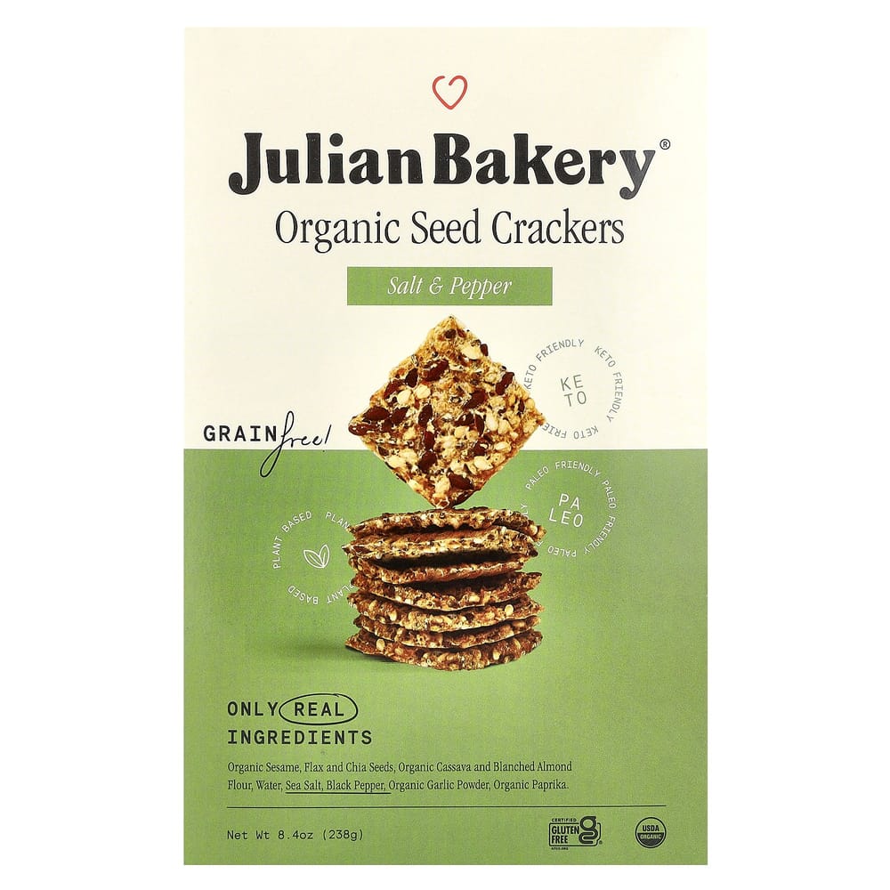 

Julian Bakery Organic Paleo Thin Crackers, Salt & Pepper, 8.4 oz (238 g) 238g - 1 ea