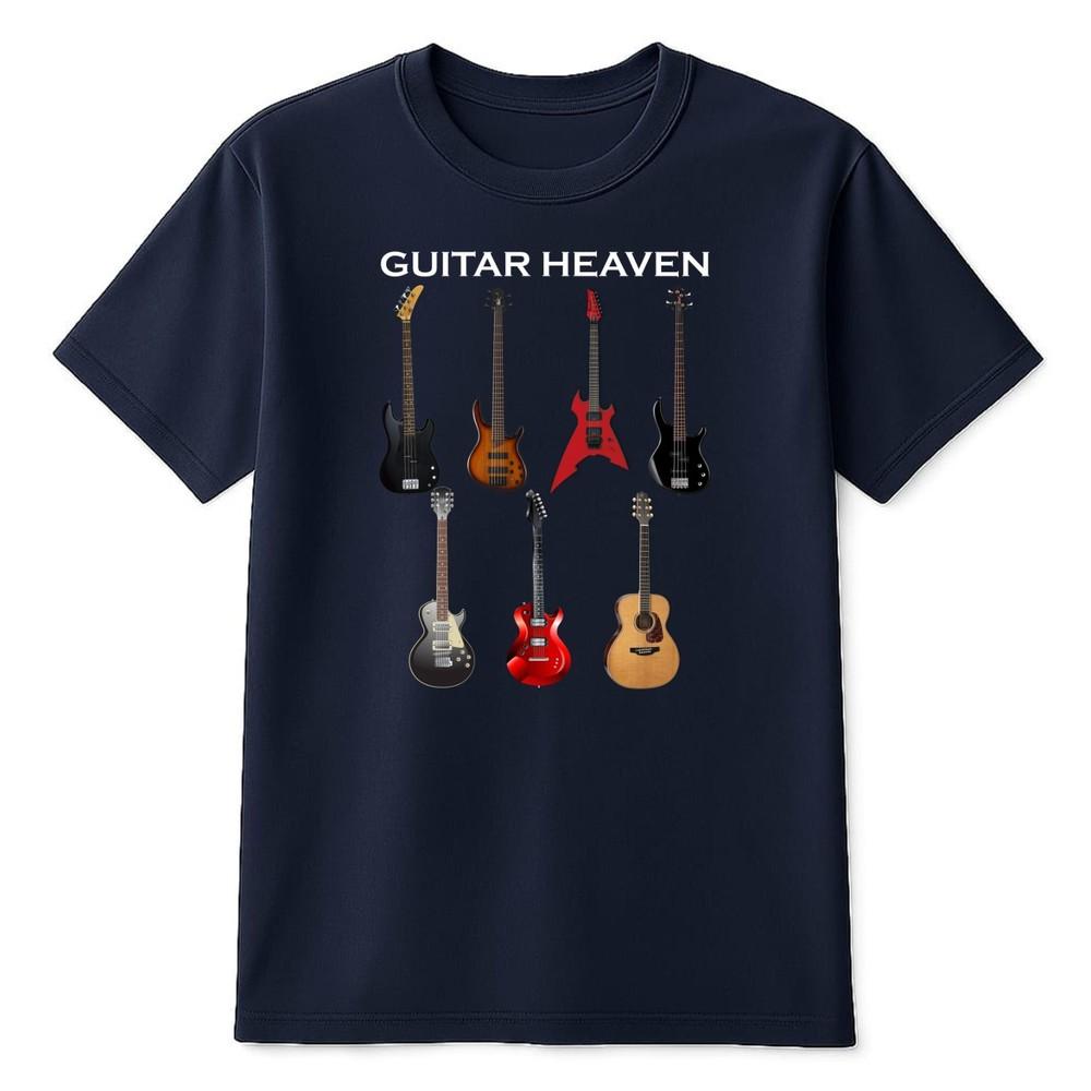 Guitar Heaven Rock Funny Cool Gift Unisex Unisex Retro T Shirt Guitarist Acoustic S