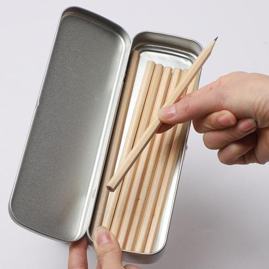 Large Capacity Pen Box Heavy Duty Metal Rectangle Multifunction Boys Girls Students Pencil Stationery Holder Organizer Case School Supplies
