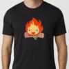 T-shirt Calcifer Nero O Bianco Tee Anime Unisex T-shirt Uneek