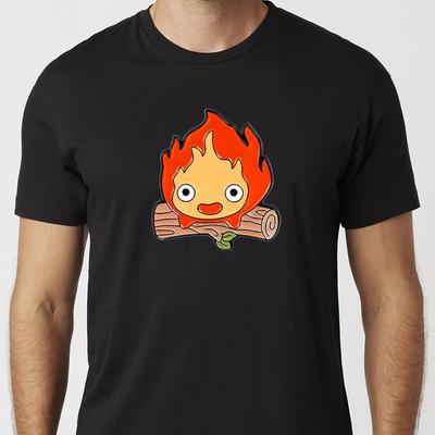 T-shirt Calcifer Nero O Bianco Tee Anime Unisex T-shirt Uneek