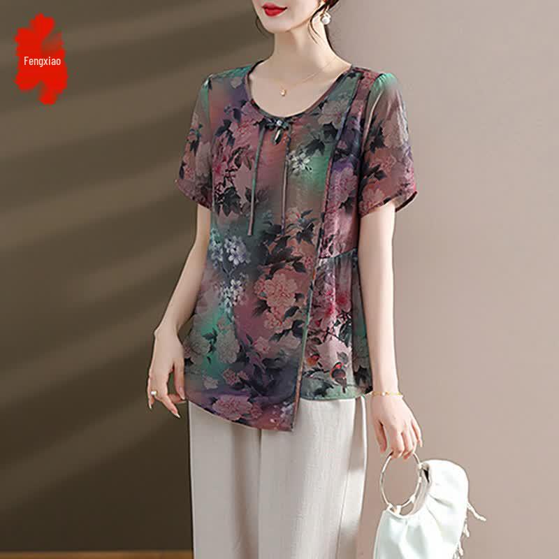 Women s Summer Two-Piece Blouse & Top Set 2XL