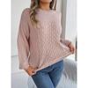 Women's Autumn and Winter Casual Solid Color Twist Lantern Sleeve Sweater