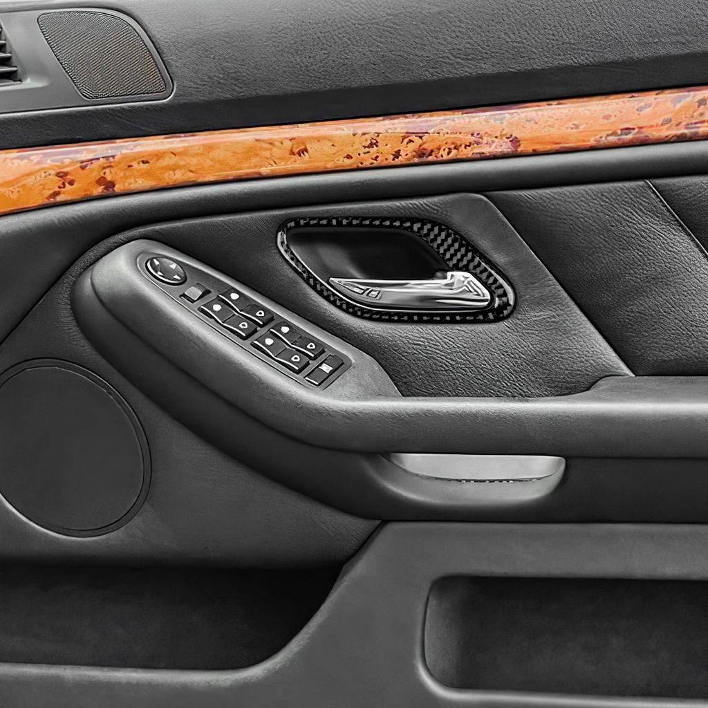 Carbon Fiber Door Handle Frame Cover Trim for BMW E39 1998-2003 Interior Sticker