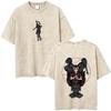 Gewaschenes Vintage Anime Haikyuu KARASUNO Merch T-Shirt Herren Cartoon Manga Oversized T-Shirt Herren Sommer Lässige Kurzarm-T-Shirts