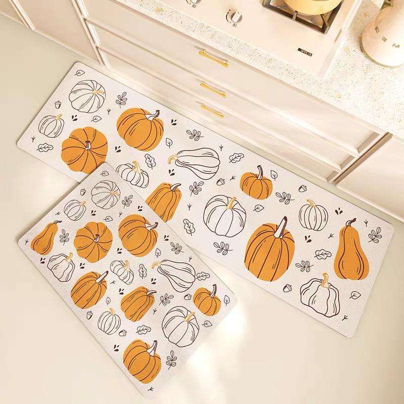 

Мультяшний Хеллоуїнський Гарбуз Кухонний Діатомовий Килимок Водонепроникний, Нековзкий та Маслостійкий Килимок для Ніг Домашній Декоративний Килим 400MMx600MM