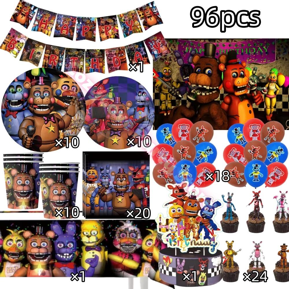 Neltoned Birthday Party Decoration Cups Plates Cake Topper Balloons For Kids Party Favors Freddyed Bear Gifts By Fnafs
